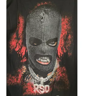 Photo of Rockstar Original Tyvion Mens M Black Red Masked Long Sleeve Shirt NWT NEW