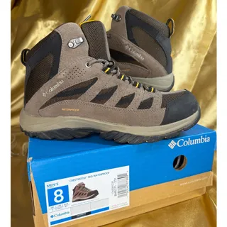 Photo of Columbia Crestwood Mid Waterproof Hiking Boots Mens 8 Cordovan Squash BM5371 NWT
