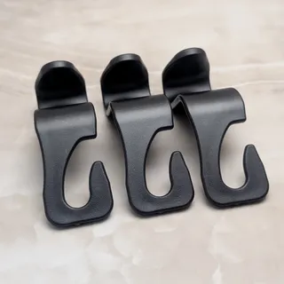 Photo of 3 x Car Headrest Hooks - Black - Holds Up To 55 lbs - Unused No Box