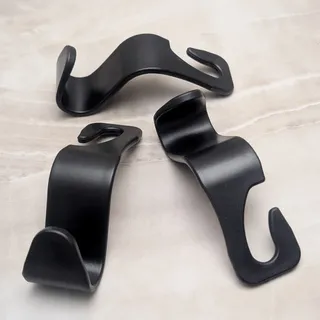 Photo of 3 x Car Headrest Hooks - Black - Holds Up To 55 lbs - Unused No Box