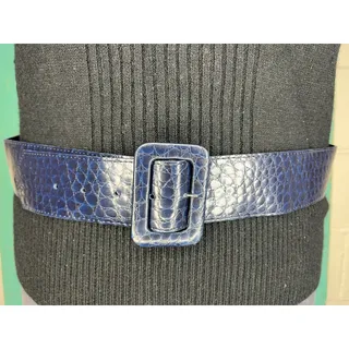 Photo of belt blue navy snakeskin pattern