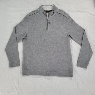 Photo of Tasso Elba SPA Mens LG Gray Pullover 100% Cotton EUC Golf Basic Preppy Timeless