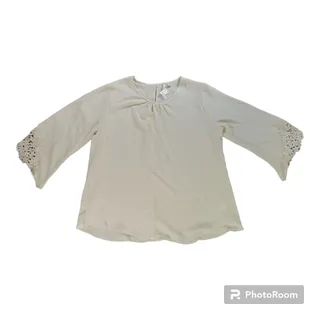 Photo of C Est 1946 Women XL Blouse NWT Ivory Floral Lace Flowy Business Office Wedding