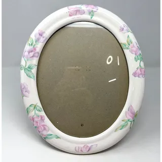 Photo of Vintage Floral Ceramic Porcelain Oval Picture Frame Shabby Chic 12x10