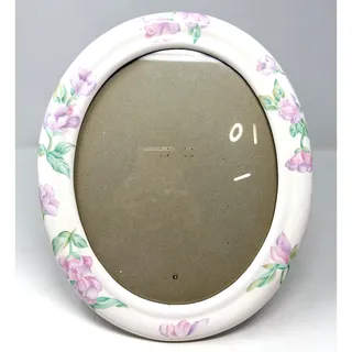 Photo of Vintage Floral Ceramic Porcelain Oval Picture Frame Shabby Chic 12x10