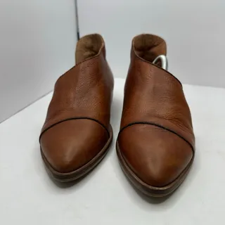Photo of Free People Royale D’Orsay Flats Brown Leather Cap Toe Cutout Shoe Size 7 37.5