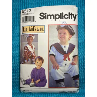 Photo of Simplcity 8512 toddlers jumpsuit romper hat headband size 2-4