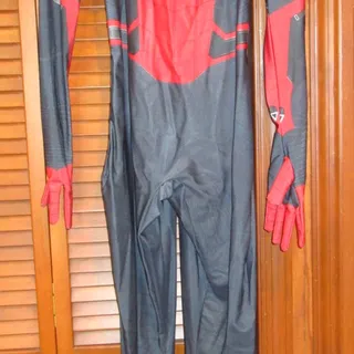 Photo of Adult Spider Suit Costume Size Large Full Bodysuit Footed Halloween Cosplay