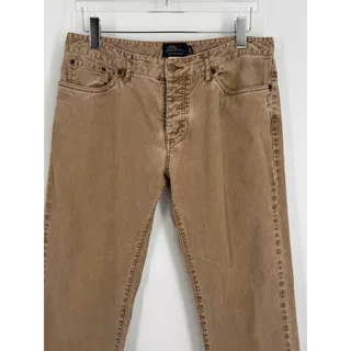 Photo of Vintage Y2K L.L. Bean corduroy pants men's 34x30 straight button fly tan khaki
