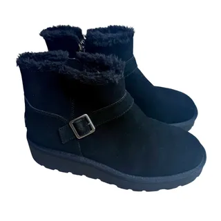 Photo of NEW KOOLABURRA UGG Women's 8 Kelissa Suede Platform Sherpa Boot Booties Black
