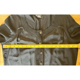 Photo of Etcetera Ladies Classic Black Button Up Knit Viscous Cardigan Size Medium EUC