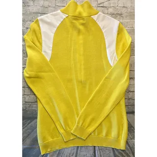 Photo of Ralph Lauren LRL Vintage Yellow White Sweater Women’s Size Large Mock Preppy EUC