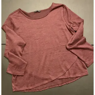 Photo of Mind Code Women’s Berry Maroon Asymmetrical Pullover Sweater L EUC