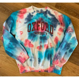 Photo of Women’s Tie Dye Oxford University Logo Crew Sweatshirt Size M EUC