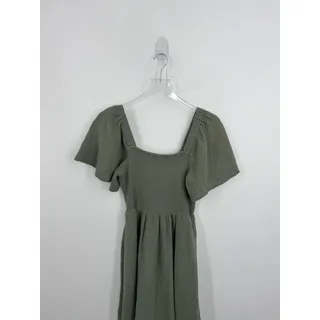Photo of Madewell dress women's XS Lucie smocked tie back mini lightspun gauze olive