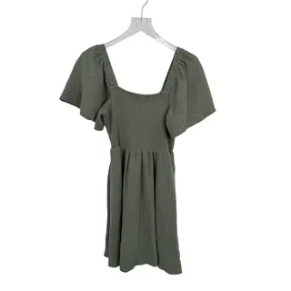 Photo of Madewell dress women's XS Lucie smocked tie back mini lightspun gauze olive