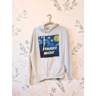 Photo of Immersive Van Gogh Tarry Night Starry Night Graphic Hoodie White Pullover