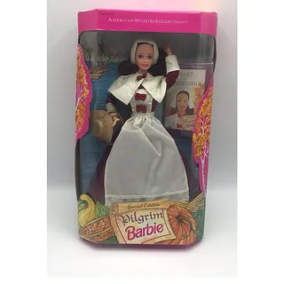 Photo of Vintage 1994 Pilgrim Barbie American Stories Thanksgiving NRFB Mattel 12577