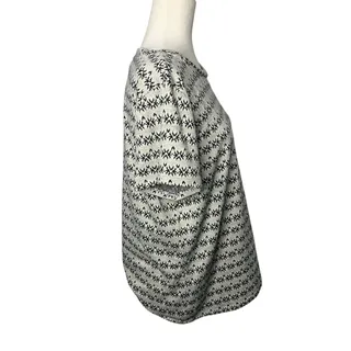 Photo of Studio B by Bobeau Women’s XL Cream Black Geometric Knit Short Sleeve Top