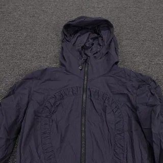 Photo of Lululemon Dance Studio Jacket Womens 4 Purple Hooded Full Zip Thumbholes Ruched