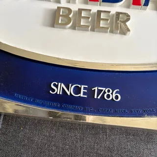 Photo of Molson Canadian Beer Sign Vintage 3-D Molded Plastic Bar Sign Hexagon - 1980s