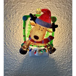 Photo of Whimsy Reindeer Hanging Lights Veilleuse Night Light For Christmas, Works EUC