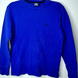 Photo of Polo Ralph Lauren Mens Size Small Blue Waffle Knit Black Pony Pajama Sleep Shirt