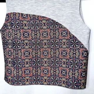 Photo of Zara Womens Size Medium Gray Blue Pattern Sleeveless Cropped Tank Top