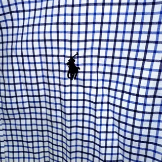 Photo of Polo Ralph Lauren Boys Size XL Blue White Check Long Sleeve Button Up Shirt
