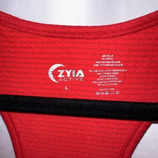 Photo of Zyia Active Womens Size Large Red Striped Razorback Yoga Activewear Tank Top