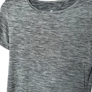 Photo of Zyia Active Womens Size Extra Small Black White Stripe Short Sleeve Activewear