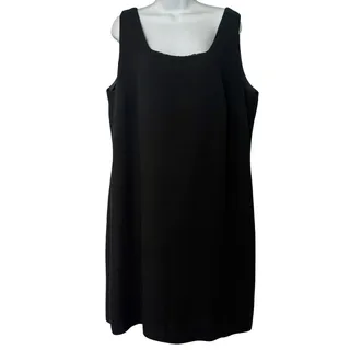 Photo of Vintage Y2K Black Mini Shift Sheath Sleeveless Dress Plus size 20W Amanda Smith