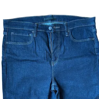 Photo of Uniqlo Skinny Jeans Dark Blue Wash Mid Rise Stretch Womens 32