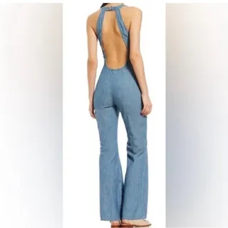 Photo of Free People Women Dance All Night Flared Open Back Jumpsuit