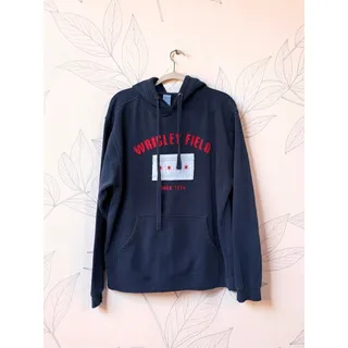 Photo of Fundy Wrigley Field Chicago Hoodie Navy Pullover Embroidered Flag Sweatshirt