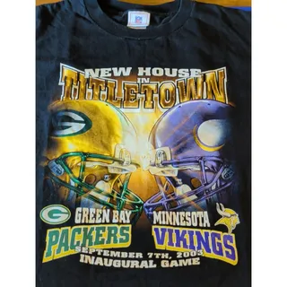 Photo of Minnesota Vikings Green Bay Packers Inaugural Game Adult TShirt READ DESCRIPTION