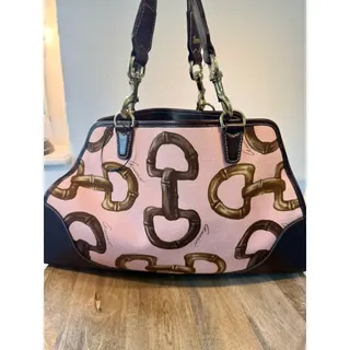 Photo of Gucci Pink Horsebit & Bamboo Print Canvas Jackie Hobo Bag Vintage