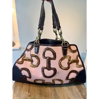 Photo of Gucci Pink Horsebit & Bamboo Print Canvas Jackie Hobo Bag Vintage