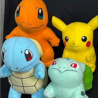 Photo of “Pokémon Large Plush Set – Pikachu, Charmander, Squirtle & Bulbasaur 