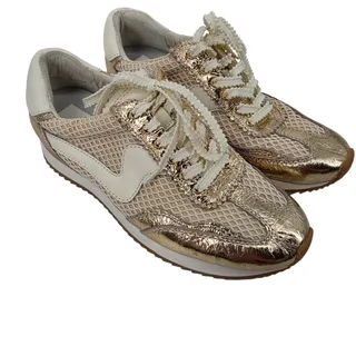Photo of NWOT Dolce Vita Gold B. NTCD Leather & Mesh Casual Lace Up Sneakers Size 8