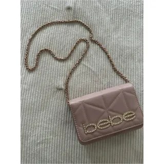 Photo of Bebe Vintage Blush Quilted Crossbody Bag with Gold Chain