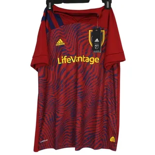 Photo of Adidas Real Salt Lake Jersey Men Medium Applewhite MLS Soccer Red NWT AeroReady
