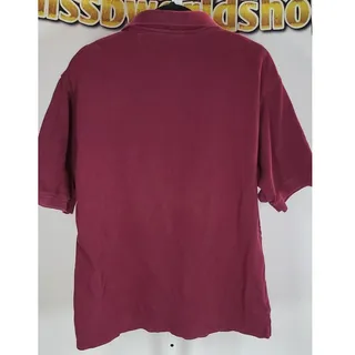 Photo of Vintage Men Screenmates Wine Red Short Sleeve Polo Shirt XL