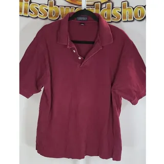 Photo of Vintage Men Screenmates Wine Red Short Sleeve Polo Shirt XL