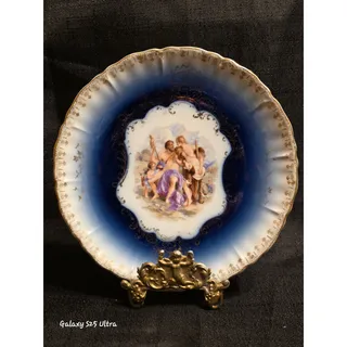 Photo of Antique Royal Bavarian PMB Germany Cobalt Gold Mythology Plate 6"