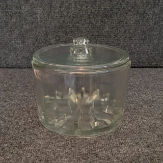 Photo of VTG Maytag Dairy Farms Heavy Green Glass Sanitary Cheese Preserver With Lid