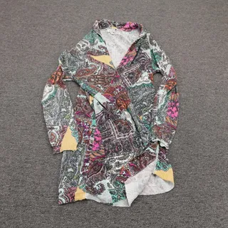 Photo of Sundance Cardigan Sweater Womens XS Multicolor Paisley Linen Cotton Open Front