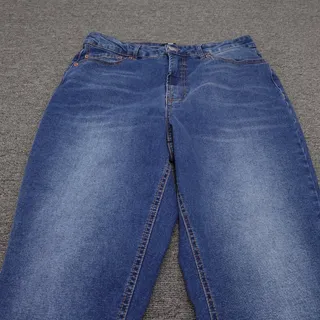 Photo of Frye Jeans Womens 12/31 Blue Medium Wash Mid Rise Straight Stretch 32x31 Denim