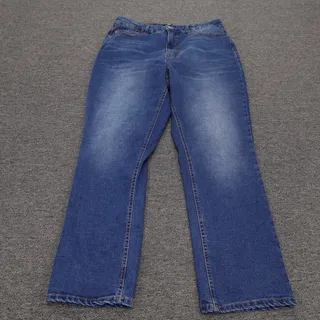 Photo of Frye Jeans Womens 12/31 Blue Medium Wash Mid Rise Straight Stretch 32x31 Denim