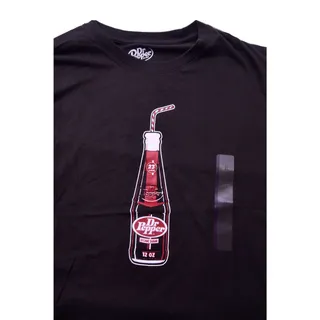 Photo of NEW Dr Pepper T-Shirt Men’s XL Black Bottle Graphic Tee 100% Cotton